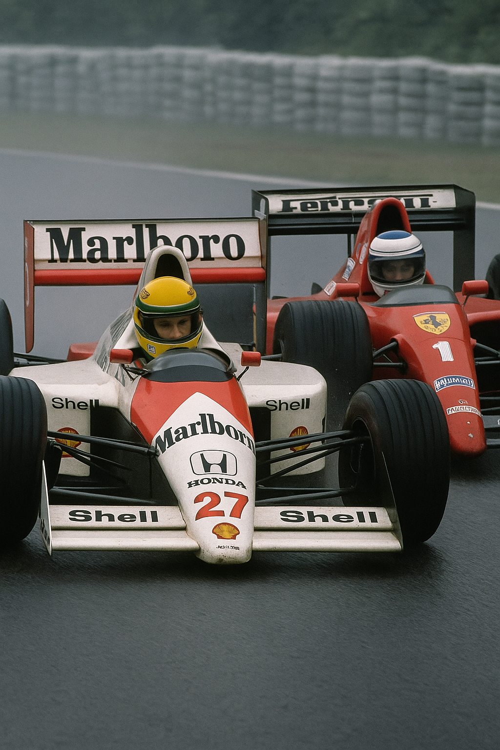 Senna et Prost en piste